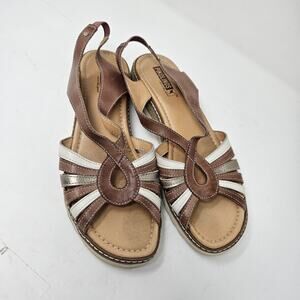 Pikolinos Womens Sandals 9 40 Beige Brown Leather Comfort Strappy